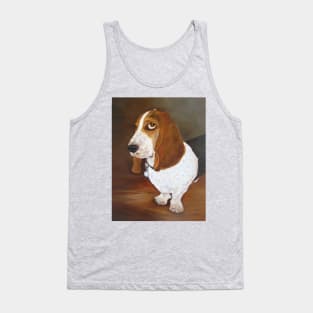 Basset Hound Dog Portrait. Droopy Ears and Huge Paws. Tank Top